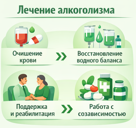 лечение алкоголизма в Коле этапы
